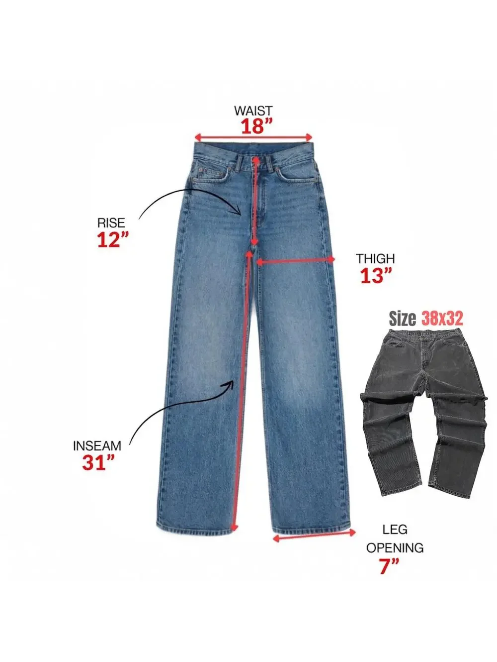 Levi's Jeans Men's 38x32 Black Denim Orange Tab Faded Black Fits (36x31) Canada - Picture 6 of 6